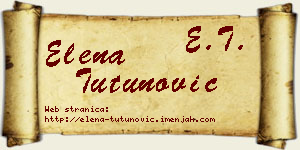 Elena Tutunović vizit kartica